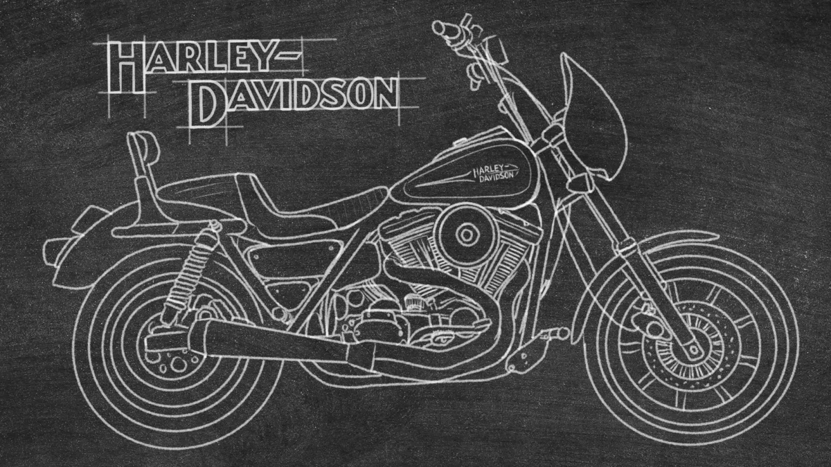 Harley-Davidson FXR 1992 - Motorcycle Drawing