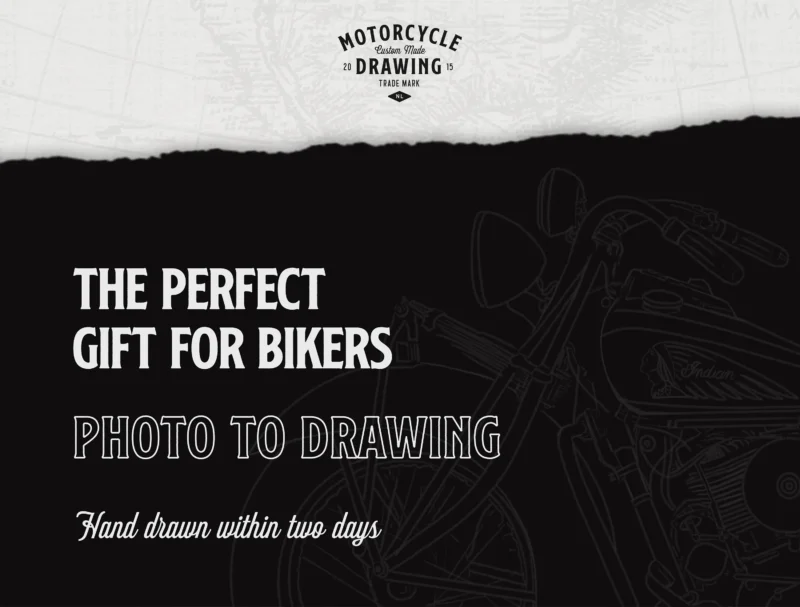 Detailed Pencil Illustration - Custom Made motorcycle drawing - Image 2