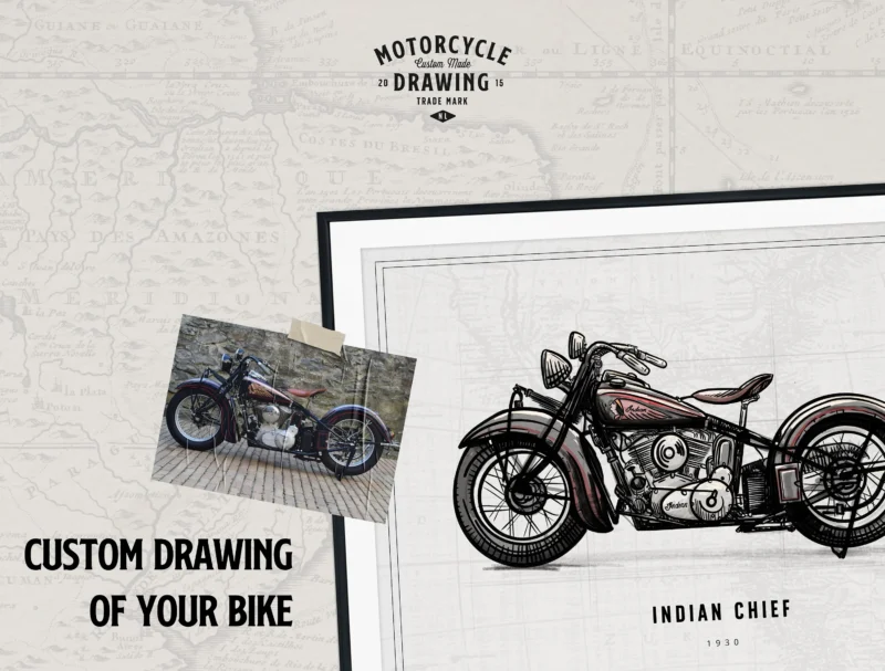 Color Ink Illustration - Custom Made motorcycle drawing - Image 6