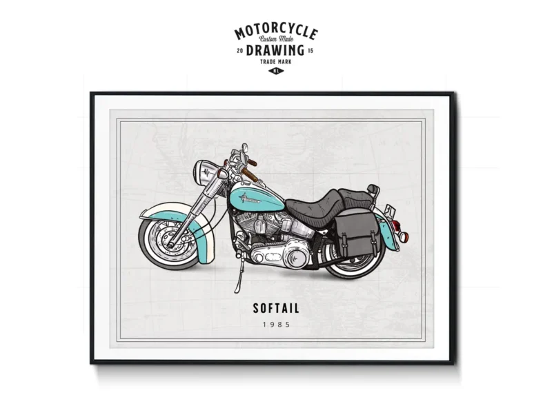 Color Ink Illustration - Custom Made motorcycle drawing - Image 7