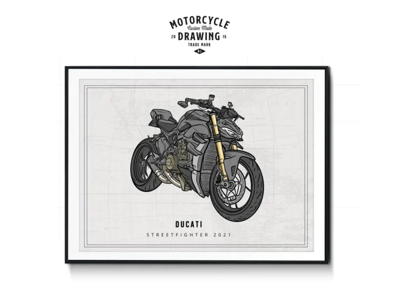 Color Ink Illustration - Custom Made motorcycle drawing - Image 9