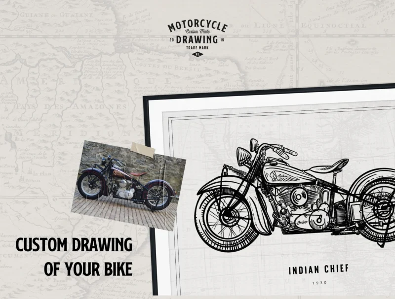 Detailed Ink Illustration - Custom Made motorcycle drawing - Image 2