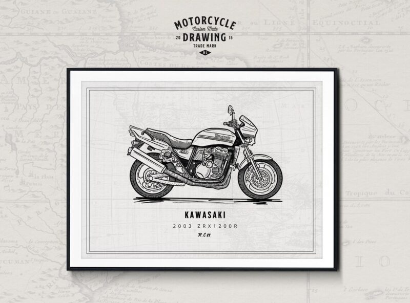 Detailed Ink Illustration - Custom Made motorcycle drawing - Image 9