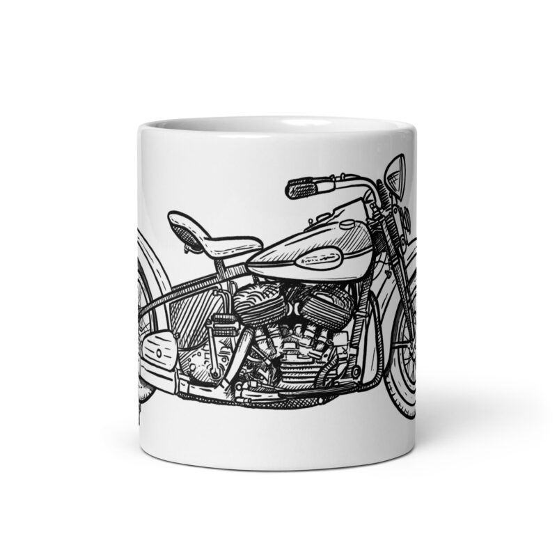 1946 Harley-Davidson 46U - White Glossy Mug - Image 4