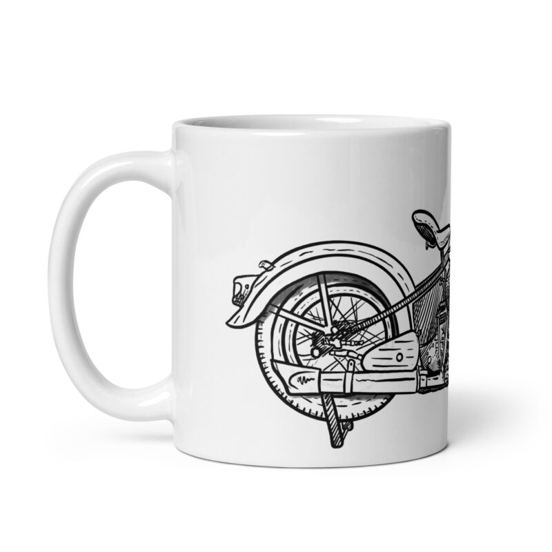 1946 Harley-Davidson 46U - White Glossy Mug - Image 3