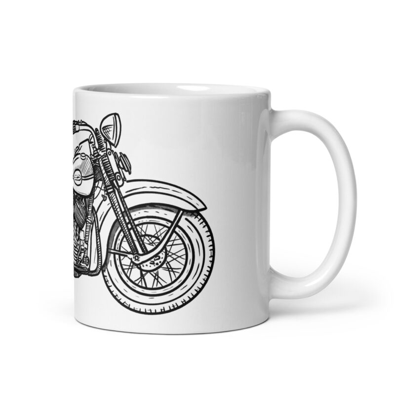 1946 Harley-Davidson 46U - White Glossy Mug - Image 2