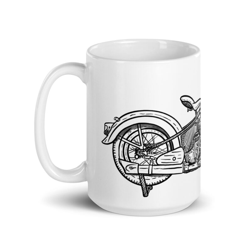 1946 Harley-Davidson 46U - White Glossy Mug - Image 6