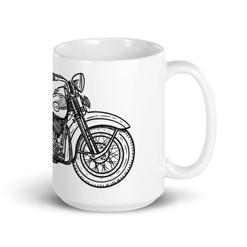 1946 Harley-Davidson 46U - White Glossy Mug - Image 5