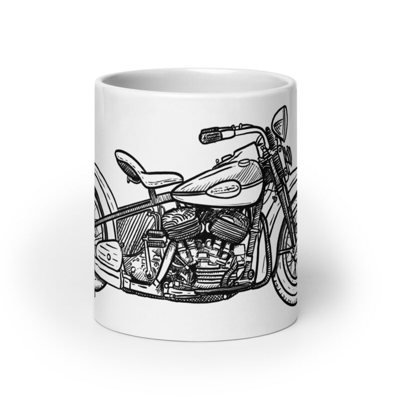 1946 Harley-Davidson 46U - White Glossy Mug - Image 9