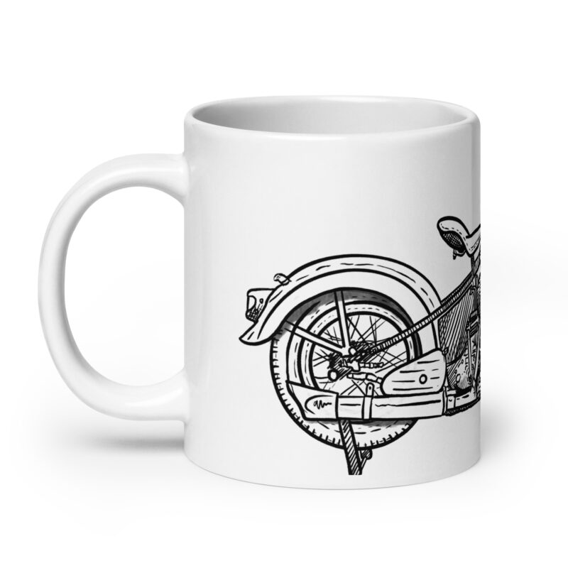 1946 Harley-Davidson 46U - White Glossy Mug - Image 8